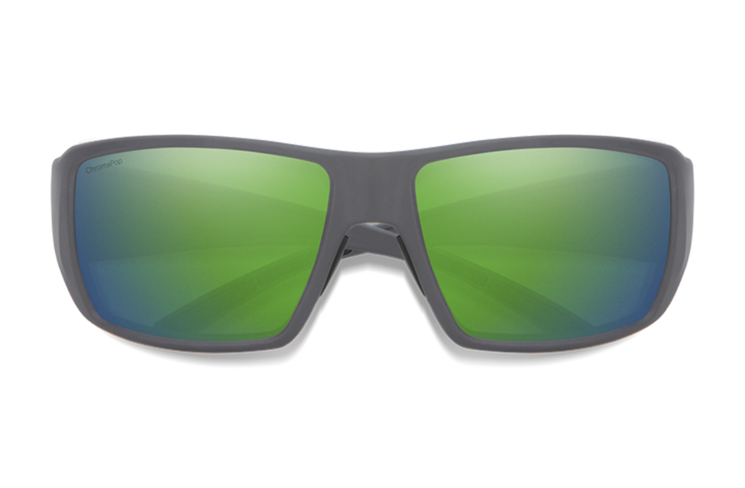 Guide's Choice Matte Cement Frame + ChromaPop Glass Polarized Green Mirror Lens